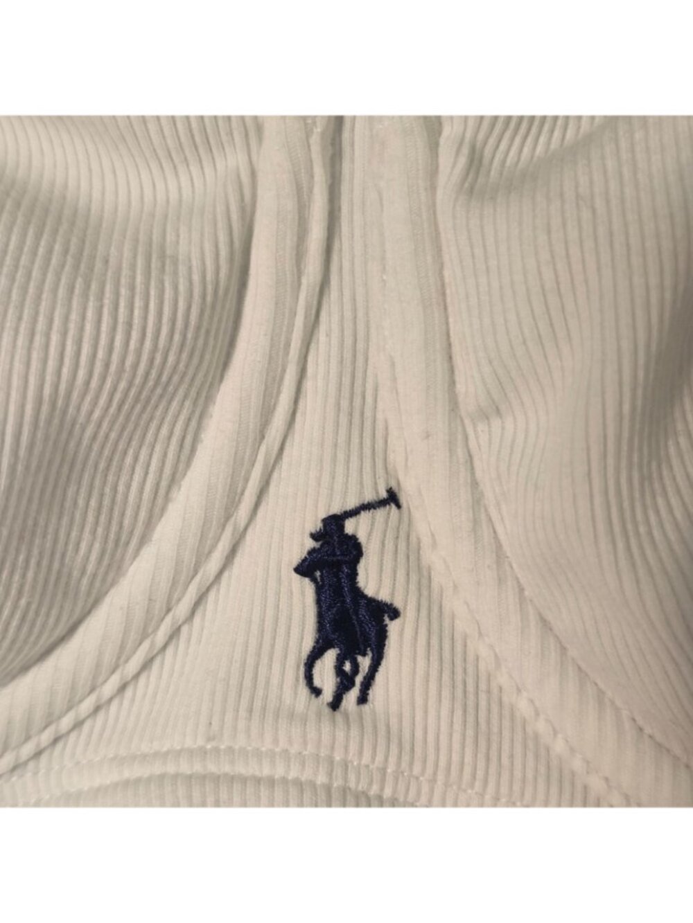 Polo RALPH LAUREN Modern Rib Demi Bra White Cloud Size 36 D NWT $78 - Picture 4 of 9